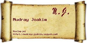 Mudray Joakim névjegykártya